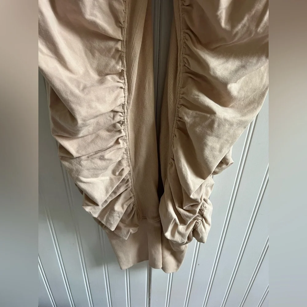 Free People Movement Hot Shot Shirred Pants in Beige Size S NWT